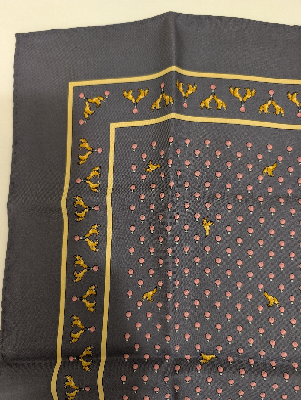 Christian Dior Silk Navy Floral Scarf - Picture 6 of 8